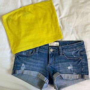 🌷 FREE XS YELLOW SHEIN TUBE TOP SUNNY